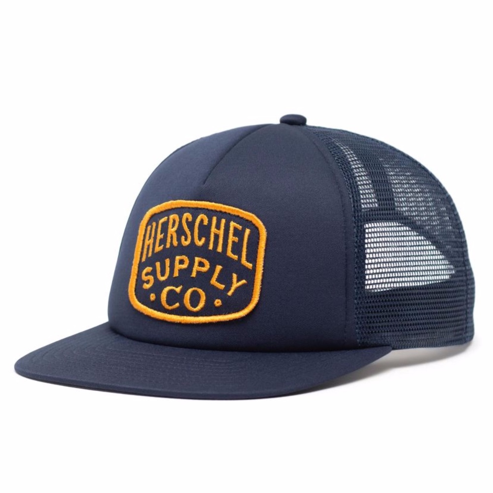 NWT Herschel Navy Patch Whaler Mesh Snapback Cap